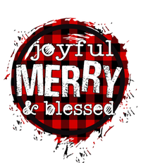 Joyful Merry And Blessed Christmas Xmas Vibes Buffalo Plaid Gift Full-Length Apron With Pockets