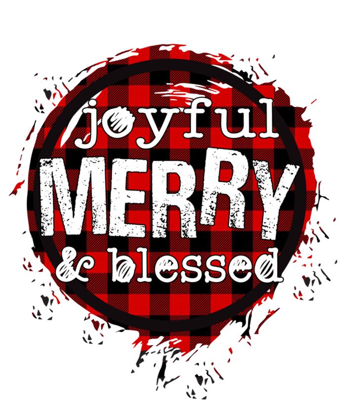 Joyful Merry And Blessed Christmas Xmas Vibes Buffalo Plaid Gift Full-Length Apron With Pockets