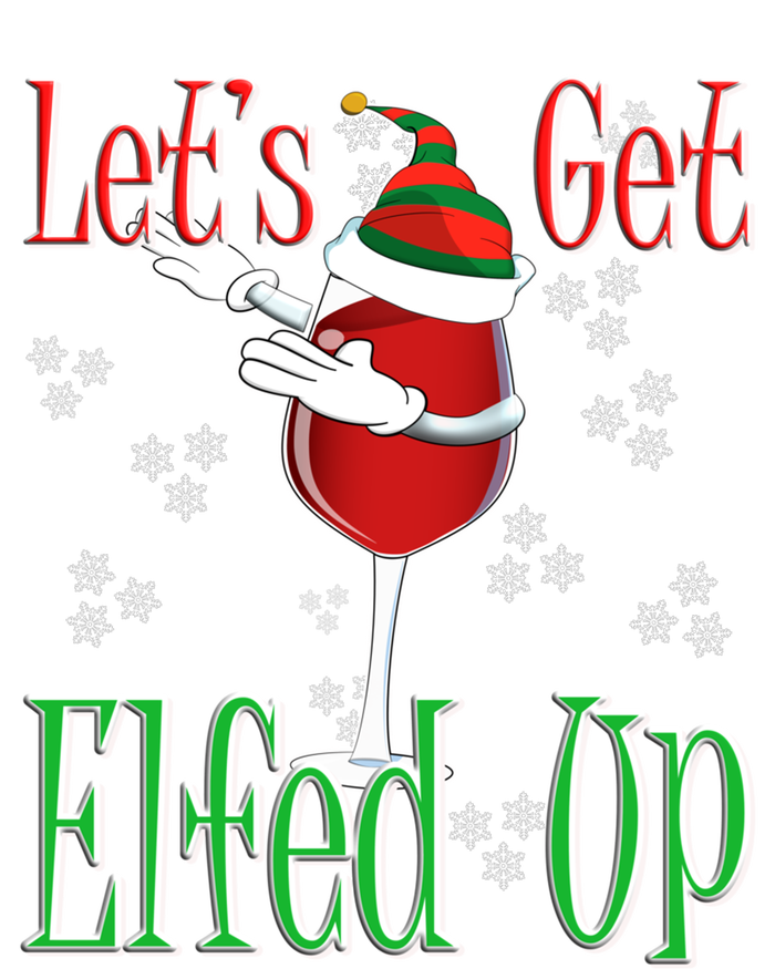 Let's Get Ed Up Christmas Dabbing Red Wine Glass Gift Cool Gift Women's Long Sleeve Flannel Pajama Set 