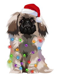 Pekingese Christmas Lights Xmas Dog Lover Santa Hat Funny Gift Sustainable Beanie