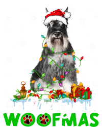 Schnauzer Dog Merry Woofmas Funny Xmas Lights Santa Hat Great Gift T-Shirt