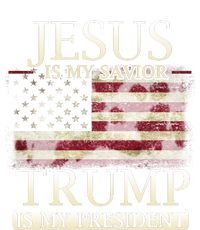 Jesus Is My Savior Trump Is My President Christian USA Flag Gift Striped Beanie with Solid Band