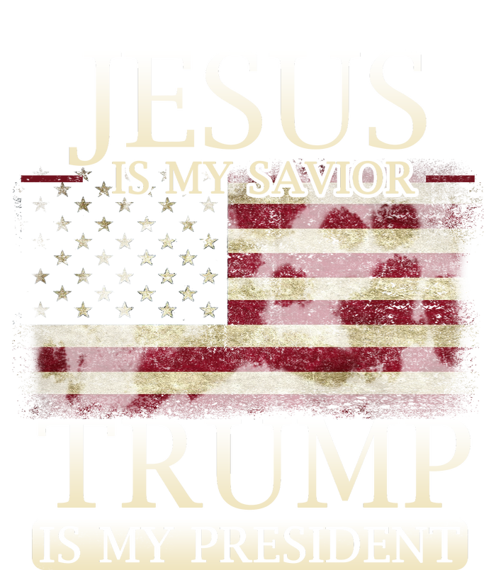 Jesus Is My Savior Trump Is My President Christian USA Flag Gift Striped Beanie with Solid Band