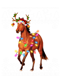 Horse Christmas Lights Santa Hat Xmas Ornat Great Gift Kids Long Sleeve Shirt