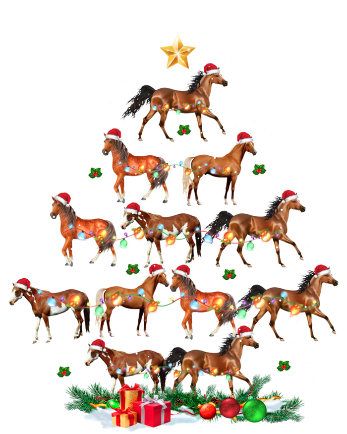 Horses Christmas Tree Horse Xmas Ornats Gift V-Neck T-Shirt