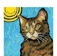 Cat Lover Gift Van Gogh Style Art T-Shirt