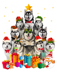 Christmas Funny Siberian Husky Dog Tree Xmas Pet Dog Lover Meaningful Gift Ladies Long Sleeve Shirt