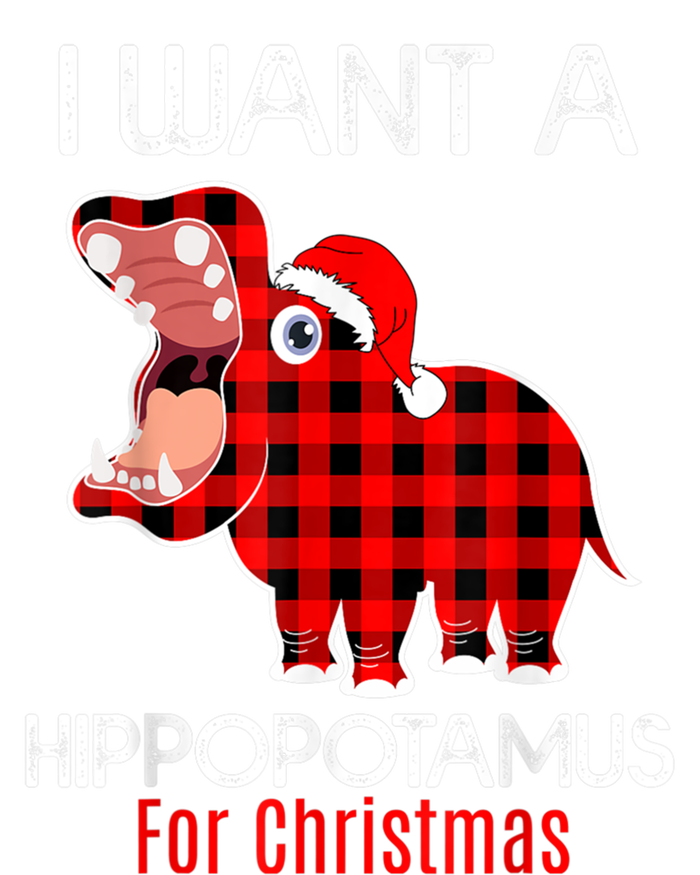 I Want A Hippopotamus For Christmas Plaid Hippo Pajamas Xmas Gift T-Shirt