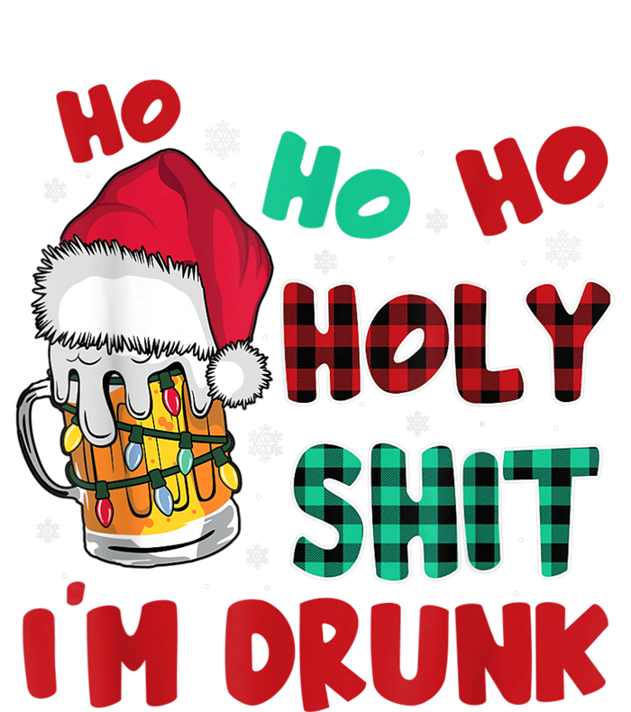 Ho Ho Holy Shit I'm Drunk Beer Santa Hat Christmas Drinking T-Shirt