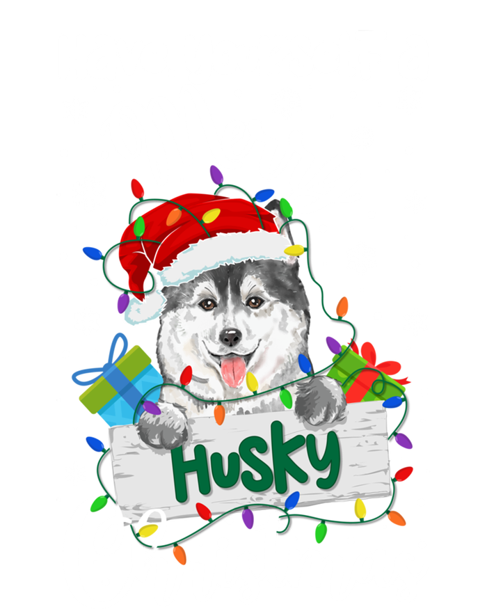 Merry Husky Christmas Siberian Husky Xmas Party Gift Pom Pom 12in Knit Beanie