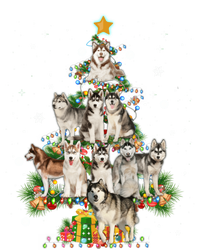 Siberian Husky Christmas Tree Funny Dog Lover Xmas Pajama Gift Long Sleeve Shirt