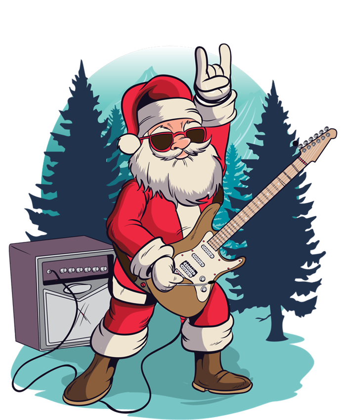 Heavy Metal Santa With Guitar And Sunglasses Christmas Classic Softstyle Adult Sport Polo