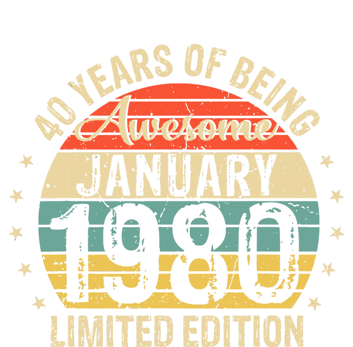 Born January 1980 Limited Edition Bday Gifts 40th Birthday T-Shirt