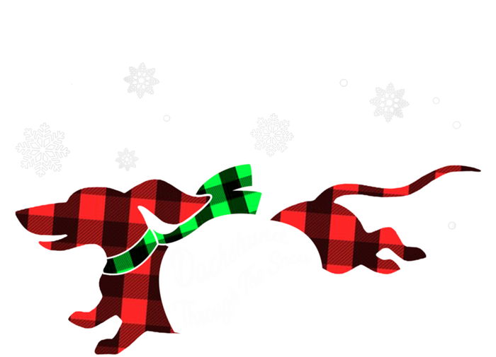 Plaid Dachshund Dog Through Snow Dog Lovers Merry Christmas Gift T-Shirt