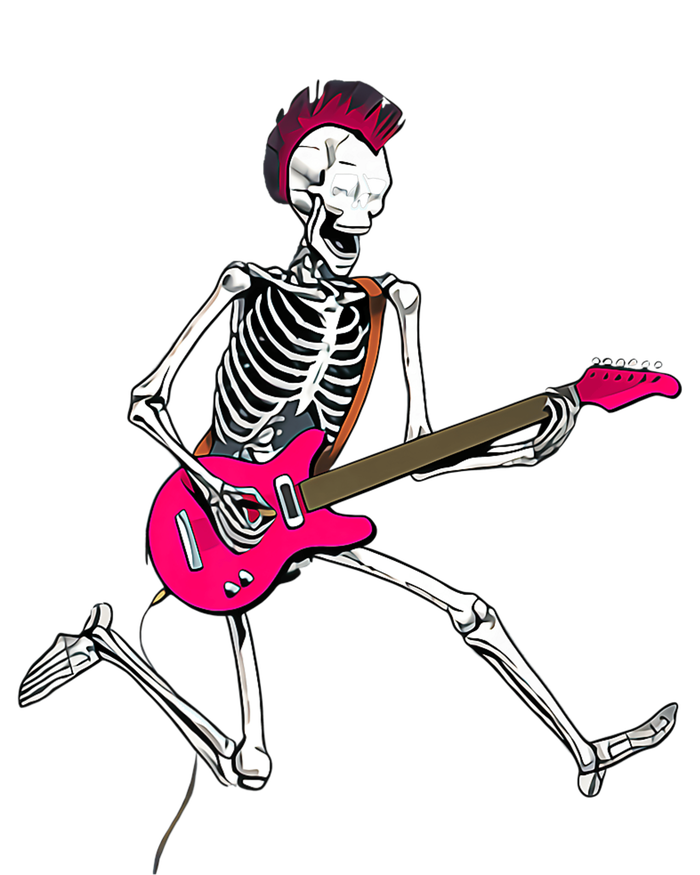 Happy Skeleton Guitar Guy Spooky Halloween Rock Band Concert Premium Kids T-Shirt