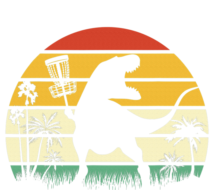 Disc Golf Sports Funny Dinosaur Retro Sunset Drawstring Bag