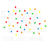 It's Fine I'm Fine Everything Is Fine Funny Christmas Lights Pom Pom 12in Knit Beanie