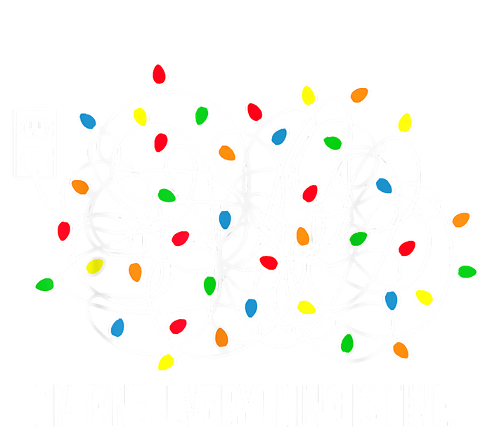 It's Fine I'm Fine Everything Is Fine Funny Christmas Lights Pom Pom 12in Knit Beanie