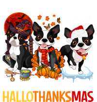 Boston Terrier Hallothanksmas Halloween Thanksgiving Xmas Cute Gift T-Shirt