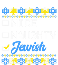 Nice Naughty Jewish Ugly Hanukkah Sweater Cute Chanukah Gift Women's Racerback Cropped Tank