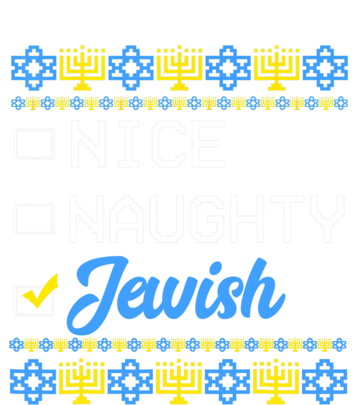 Nice Naughty Jewish Ugly Hanukkah Sweater Cute Chanukah Gift Women's Racerback Cropped Tank