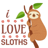 I Love Sloths Womens California Wash Sweatshirt