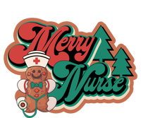 Merry Nurse Christmas Tree Retro Groovy Cookies Xmas Nursing Cute Gift T-Shirt