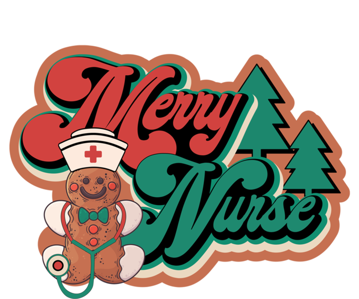 Merry Nurse Christmas Tree Retro Groovy Cookies Xmas Nursing Cute Gift T-Shirt