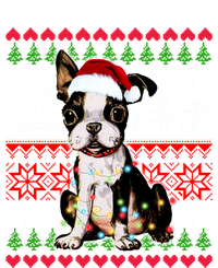 Ugly Sweater Christmas Lights Boston Terrier Dog Lover Gift Sweatshirt