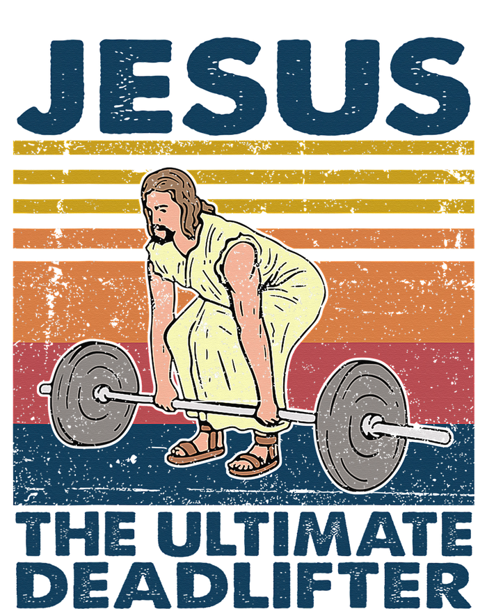 Jesus The Ultimate Deadlifter Funny Vintage Gym Christian Flexfit Unipanel Trucker Cap