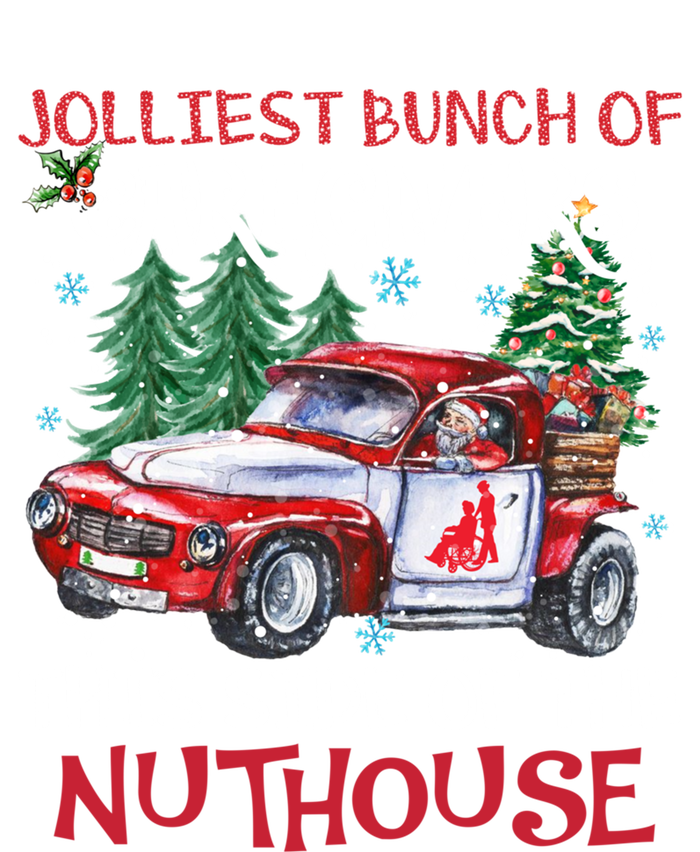 Jolliest Bunch Of Caregivers This Side Of The Nuthouse Xmas Great Gift Women's Racerback Tank