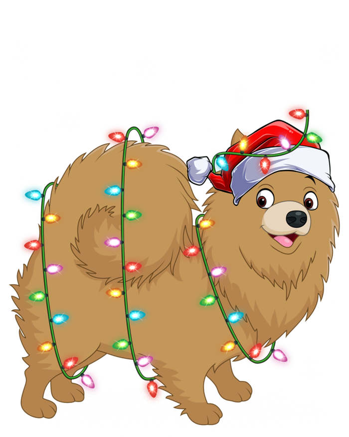 Pomeranian Dog Xmas Lighting Santa Pomeranian Christmas Gift T-Shirt