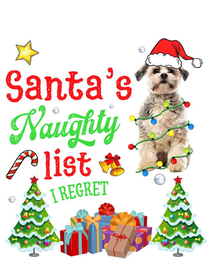 Shih Tzu Dog On Santa's Naughty Funny List Xmas Cool Gift T-Shirt