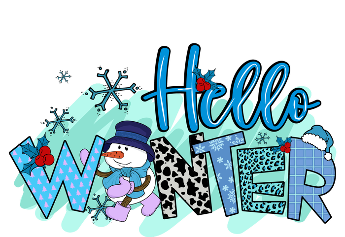 Hello Winter Snowman Christmas Snowflake Gift Valucap Bio-Washed Visor