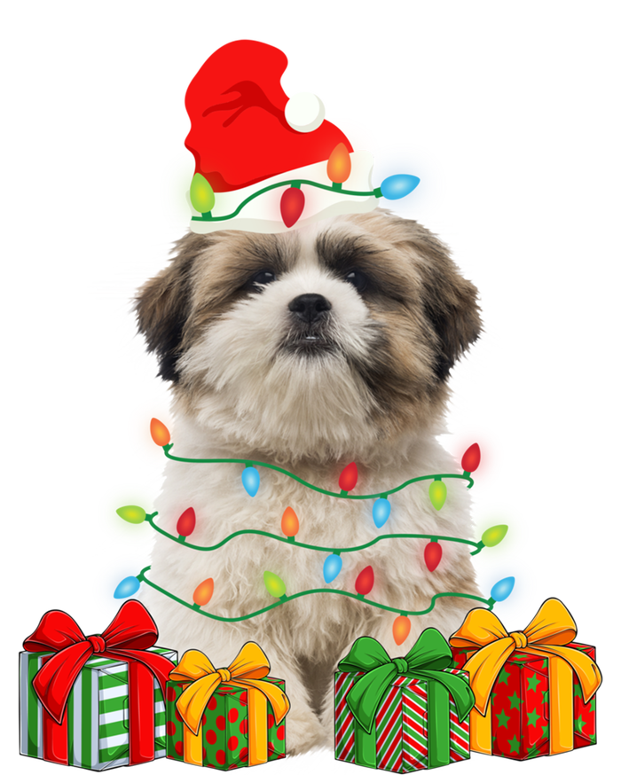 Xmas Shih Tzu Dog Christmas Lights Puppy Lover Meaningful Gift Sustainable Knit Beanie