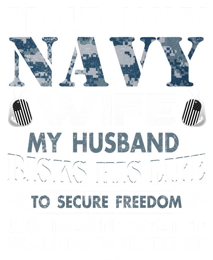 Navy Veteran Proud Wife Military Wife My Husband Risk His Life Women's Tri-Blend 3/4-Sleeve Raglan Shirt