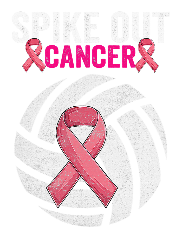 Spike Out Cancer Funny Breast Cancer Awareness Pink Ribbon Volleyball T-Shirt