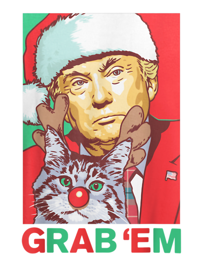 Funny Trump Cat Grab' Em Vintage Retro Christmas Trump Gift T-Shirt