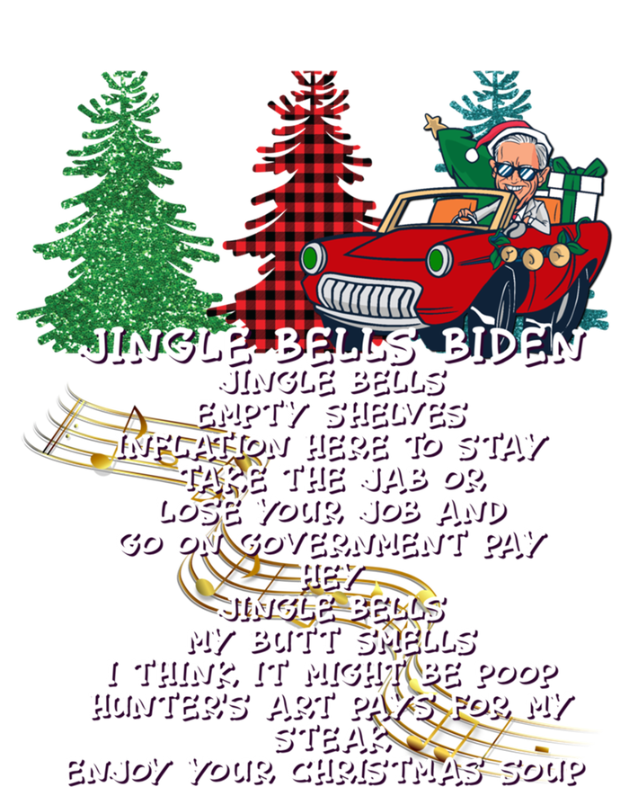 Jingle Bell Biden Xmas Santa Trump 3 Ugly Christmas Sweater Gift Women's Flannel Pajama Set