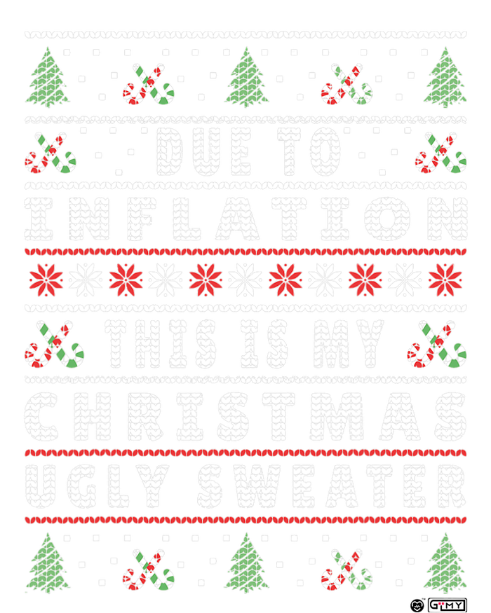 Due To Inflation Ugly Christmas Sweater, Funny Xmas Quote Metallic Star Ornament