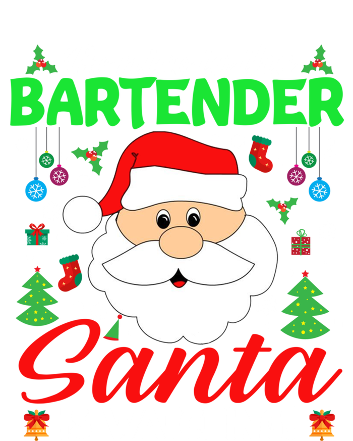 Be Nice To The Bartender Santa Is Watching Funny Xmas Funny Gift Cute Gift Striped Beanie with Solid Band