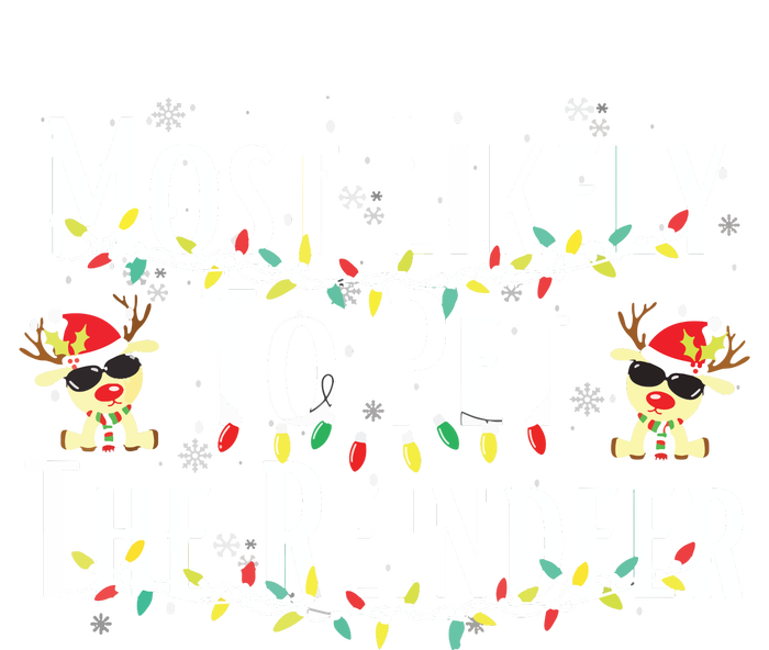 Most Likely To Pet The Reindeer Christmas Tree Lights T-Shirt