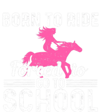 Born Ride Horse Forced To Go To School Funny Barrel Racing Women's Crop Top Tee