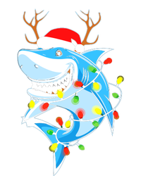 Merry Sharkmas Shark With Santa Hat Christmas Lights Xmas Cooling Performance Crew T-Shirt