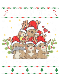 All Of The Otter Reindeer Ugly Christmas Sweater Gift Pom Pom 12in Knit Beanie