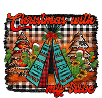 Western Boho Aztec Cowhide Red Plaid Christmas With My Tribe Gift T-Shirt