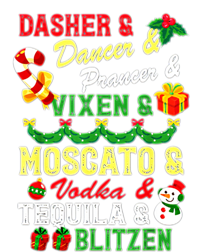 Dasher Dancer Prancer Vixen Moscato Vodka Tequila Blitzen Gift Bumper Sticker