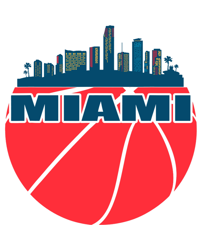 Miami Florida Cityscape Retro Basketball For Fans 25L Jumbo Tote