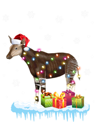 Xgiftmas Okapi Christmas Lights Funny Wild Forest Giraffe Okapi Gift Sustainable Knit Beanie