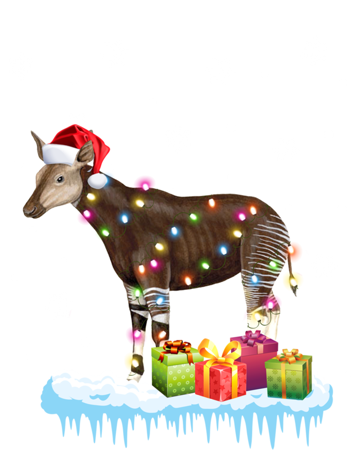 Xgiftmas Okapi Christmas Lights Funny Wild Forest Giraffe Okapi Gift Sustainable Knit Beanie